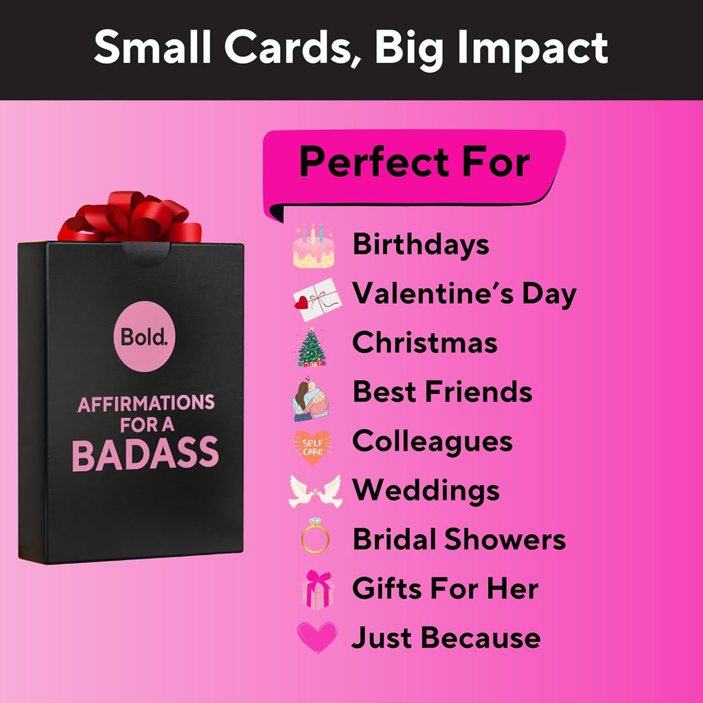 Badass Affirmation Cards - 100 Daily Motivational and Inspirational Affirmations for Women - Gifts for Women, Best Friend, and Self Care